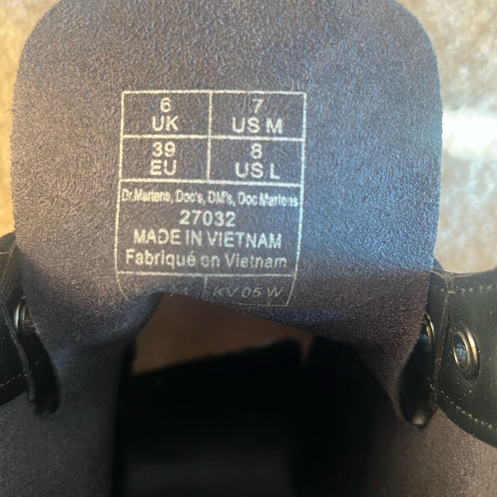 Women’s size US 7 black Doc Marten’s